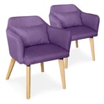 Lot de 2 Fauteuils Scandinave en Tissu "Delante" 67cm Violet