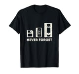 Never Forget Floppy Disk Vhs Cassette Tape 80s 90s Vintage T-Shirt