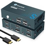 Hdmi+Displayport Kvm Hdmi 2 Écrans Usb2.0,4K@60Hz,Kvm Displayport Dp1.2,Hdmi 2.0,Switch Hdmi Interrupteur À Bouton,Kvm Switch Displayport Hdmi Avec Câbles Nécessaires