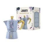 Bialetti Moka Express Bridgerton 3 tasses, Poignée antibrûlure, Ne convient pas à l’induction, 3 tasses (130ml), Aluminium