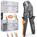 0.08-1mm² Crimping Plier, Preciva Crimping Tool AWG28-18 avec 1350Pcs Terminals, JST Crimping Tool Ratchet Crimper for PH/YH 2.0mm, XH/C3-R 2.54mm, JST/Molex IDE(5559)/ATX(5557) Pin Connectors etc