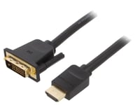 Cable DVI-D -18-1- prise male HDMI prise male Full HD 5m - Noir