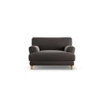 Habitat Askem Velvet Cuddle Chair - Grey Ash Leg Slate