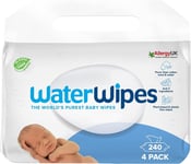 Baby Wipes 4x60 Pack Sensitive Newborn Biodegradable Unscented, WaterWipes
