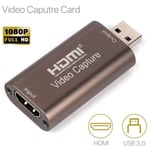 HDMI Video Capture Card USB 3.0 1080p HD Recorder for Video Live Streaming Game