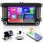 Hikity Android 13 Autoradio 2 Din pour VW Passat B6 B7 Polo Golf 5 6 Jetta Touran Seat Skoda sans Fil Carplay Android Auto 7'' Poste Radio avec GPS WiFi Bluetooth FM RDS Hi-FI GPS MIC Caméra de Recul