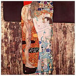 ArtPlaza Klimt Gustav-The Three Ages of a Woman Panneau Décoratif, Bois, Multicolore, 30 x 1,8 x 30 cm