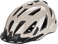 ABUS Casque de ville Urban-I 3.0 - Casque de vélo avec feu arrière, visière et fermeture magnétique - pour hommes et femmes - Gris brillant, taille L