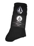 BNWT VOLCOM   Full Stone Mens  Sports Ribbed Crew Socks Black 8 - 11  3 Pairs