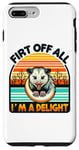 Coque pour iPhone 7 Plus/8 Plus Funny First of All I'm A Delight Sarcastic Angry Opossum