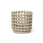 Ferm Living - Ceramic Basket Cashmere Small - Korgar och lådor - Beige