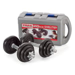York Fitness 20kg Cast Iron Dumbbell Set With Case