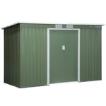 9 x 4FT Outdoor Metal Frame Garden Storage Shed w/ 2 Door