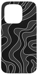 iPhone 15 Pro Black and White Swirl Wavy Pattern Case