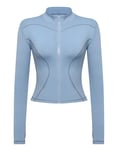 Gyabnw Veste de Sport Femme Haut de Course Respirant à Manches Longues Top de Fitness avec Fermeture Eclair avec Trous pour Les Pouces Convient pour Le Yoga la Running et Plus Encore