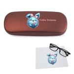 Etui a lunettes marron bronze ourson peluche personnalisable