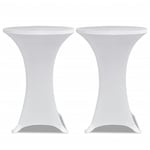 Housses élastiques de table ø 80 cm Blanc 2 pcs Vidaxl Blanc