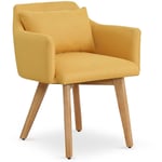 Cotecosy - Chaise / Fauteuil scandinave Gybson Tissu Jaune