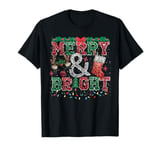 Merry and Bright Christmas Lights Funny Family Christmas T-Shirt