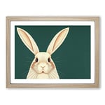 The Face Of A Rabbit H1022 BLK Framed Print for Living Room Bedroom Home Office Décor, Wall Art Picture Ready to Hang, Oak A2 Frame (64 x 46 cm)