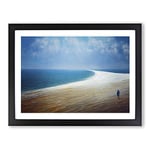 Alone On The Beach H1022 Framed Print for Living Room Bedroom Home Office Décor, Wall Art Picture Ready to Hang, Black A4 Frame (34 x 25 cm)