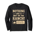 Day On The Ranch, Funny Cowboy Rancher Horsefly Joke Long Sleeve T-Shirt