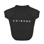 Friends T-Shirt pour Chien avec Logo emblématique de la série TV en Noir | Chemise Douce, Lavable en Machine, léger et Semi-Extensible | Taille S (S) pour Tous Les Chiens de Petite et Moyenne Taille