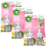 6 x Air Wick Plug In Air Freshener Refill Wild Rose & Patchouli 19ml