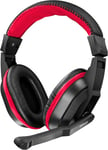 Gaming Ziva Casque Gamer avec Micro pour PC, Ordinateur Portable, PS4 et Xbox One, Jack 3.5mm - Noir/Rouge