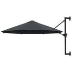 Parasol Mural Avec Mât Métallique 300 Cm Anthracite Helloshop26 02_0008685