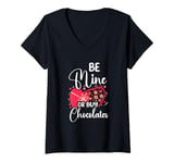 Womens Be Mine Or Buy Chocolates Relationship Couple Heart V-Neck T-Shirt