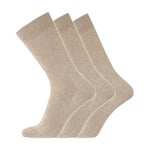 Dovre Strømper 3P Cotton No-Elastic Socks Beige Str 40/45 Herre