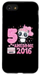 iPhone SE (2020) / 7 / 8 Awesome since 2016 5 Years Old 5th Birthday Panda Unicorn Case