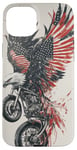 Coque pour iPhone 15 Plus Fierce Eagle Roue Moto Biker Patriotisme