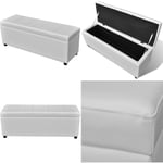 Banc long de rangement Bois Blanc - banc de rangement - bancs de rangement - Home & Living - Blanc