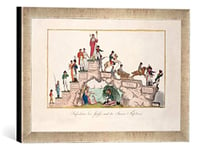 Kunst für Alle 'Image encadrée de German School The Rise and Fall of Napoleon Bonaparte Impression d'art dans Le Cadre de Haute qualité Photos Fait Main, 40 x 30 cm, Argent, 1814, Raya