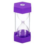 20 Min Sand Timer,Hexagon with Plastic Cover,Count Down Sand Clock Glass Purple