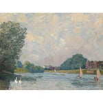 Artery8 Alfred Sisley The Thames At Hampton Court Painting Premium Wall Art Canvas Print 18X24 Inch