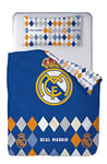 Real Madrid CF Lot de 2 Housses de Couette en Losanges pour lit de 90 cm
