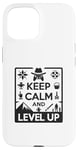 Coque pour iPhone 15 Keep Calm and Level Up Gamer pour les joueurs amusants