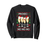 Funny Prosec Ho Ho Ho Christmas Prosecco Santa Hat Wine Sweatshirt