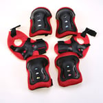 6 Piece Set Kids Children 3-12 Yr Knee Elbow Wrist Pad Set Red Bike Balance Bike