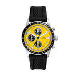 FOSSIL Sport Tourer Montre Pour Homme, Mouvement Chronographe, Bracelet en Acier Inoxydable ou en Cuir, Jaune, 42mm