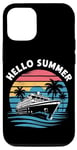 Coque pour iPhone 12/12 Pro Hello Summer Funny Student Teacher Last Day of School Cruise