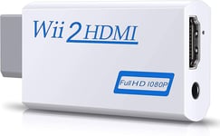 Christelle Convertisseur Wii Vers Hdmi, Convertisseur D'adaptateur Vidéo Full Hd 1080p Avec Sortie Audio 3,5 Mm Et Hdmi, Prend En Charge Tous Les Modes D'affichage Wii - Blanc