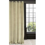 Eurofirany Rideau en Velours Beige Chaud, Uni, Lisse, avec Oeillets Métalliques, 300 g/m2, 140 x 250 cm, 1 Pièce Opaque, Doux, Moderne, Classique, Salon, Chambre