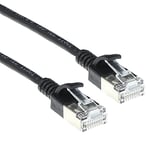 ACT Câble réseau CAT6a U/FTP LSZH - Câble LAN fin 3,8 mm - Câble flexible anti-accroc CAT 6a - Avec fiche RJ45 - Pour une utilisation dans les centres de données, 2 m - Noir - DC7902