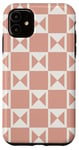 Coque pour iPhone 11 Peach Cream Blush Pink Pastel Triangle Square Patterns