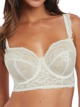 Fantasie Womens Bronte Longline Side Support Bra - Off-White Nylon - Size 30D UK BACK/CUP