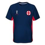 England Rugby Boy's Official Fifa 2022 Side Panel England T Shirt, Navy, 13-15 Years UK